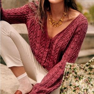 Sézane Beryl Cardigan Rosewood S